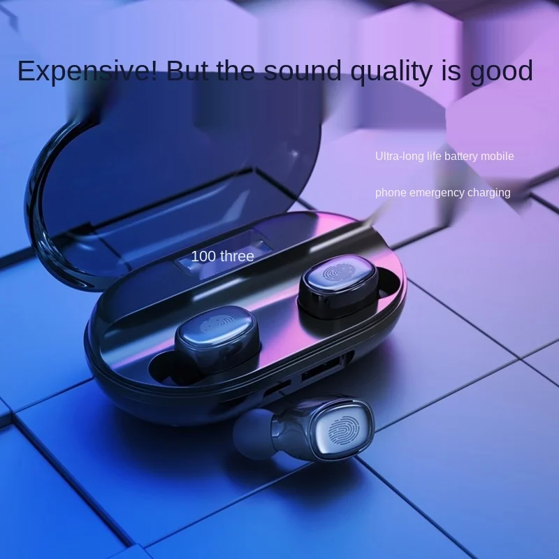 Free shipping Wireless bluetooth headset Master slave switch Portable charging box Active noise reduction waterproof touch