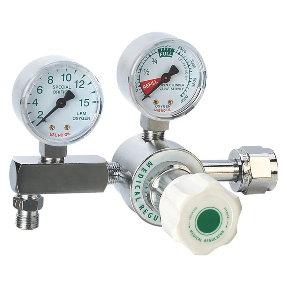 

Western style double gauge pressure regulator with CGA540 input connector