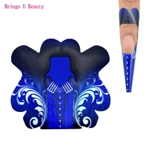 100 pçs profissional quadrado rhombus stiletto forma de unhas acrílico curva unhas uv gel extensão guia formulário auto-adesivo
