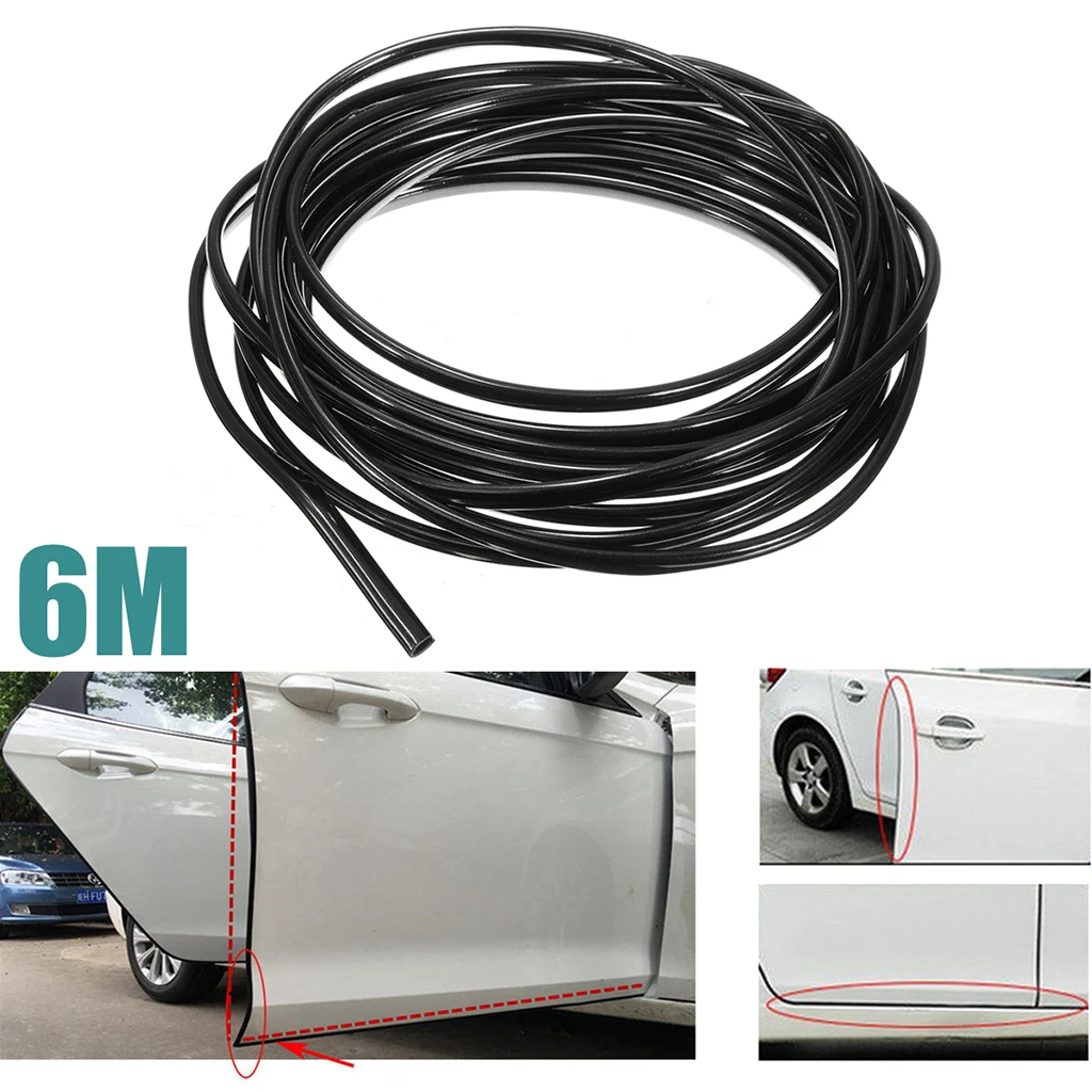 6M Car Door Dent Protector Removable Car Door Guard Strip black