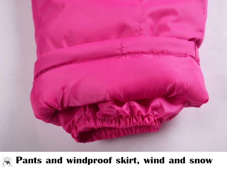 Лыжный костюм для Детские зимние штаны на открытом воздухе Водонепроницаемый длинные ветровки и брюки Лыжный Спорт& Сноубординг лыжный комплект для мальчиков и девочек, комплект одежды из двух предметов, одежда