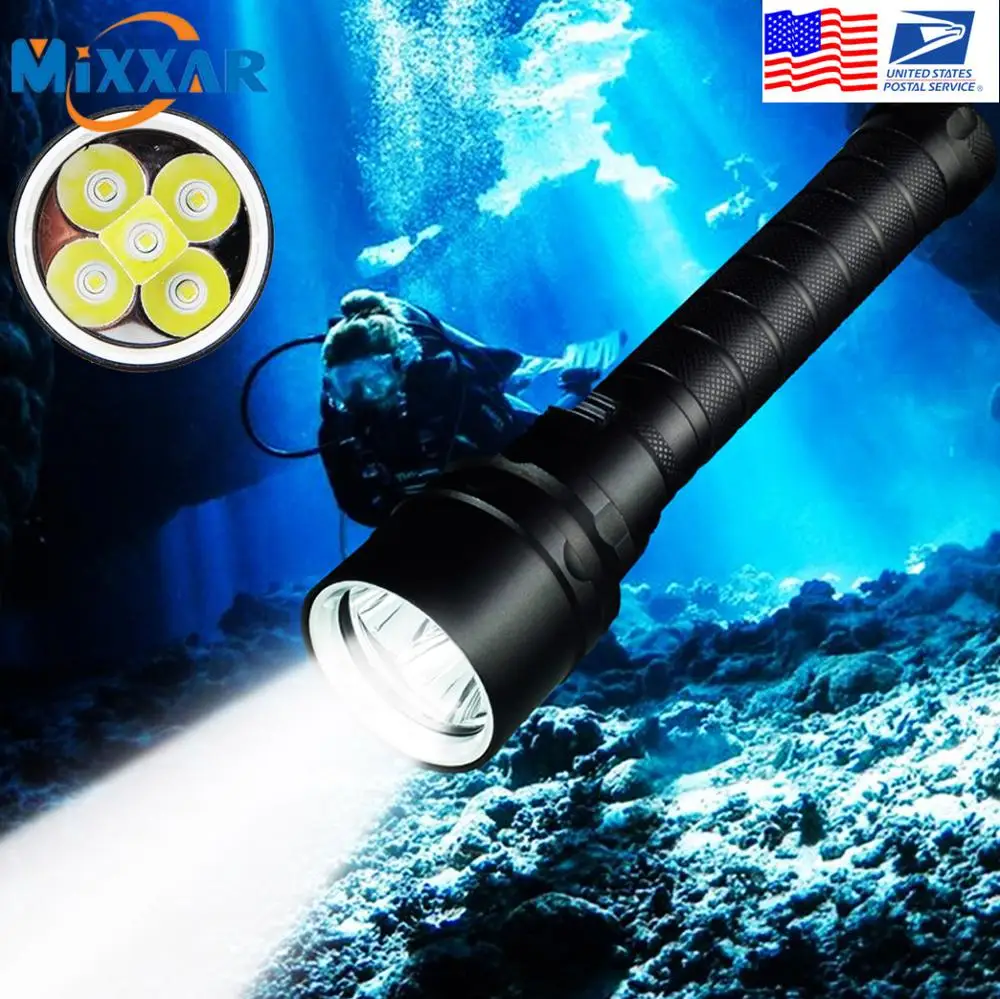 ZK20 Dropshipping Diving Flashlight T6 Underwater Scuba Flashlights