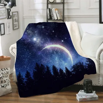 

Bedding Outlet Sherpa Fleece Blanket Starry Sky Plush Throw Blanket Double-Sided Super Soft Plush Bedspreads All Season Dropship
