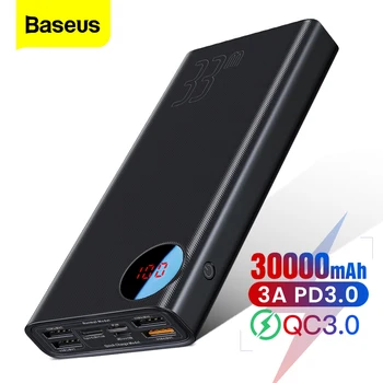 

Baseus Quick Charge 3.0 30000mAh Power Bank Type C PD 30000 mAh Powerbank Portable External Battery Charger For iPhone Xiaomi Mi