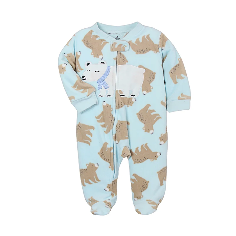 best Baby Bodysuits 2021 New Spring Autumn Polar Fleece Fabric Baby Rompers Boy Girl Clothes Cartoon Newborn Baby Clothing Kids Sleepwear 0-12 M Baby Bodysuits classic