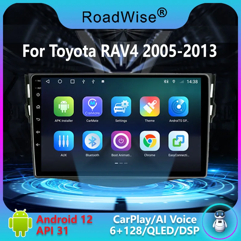 

Roadwise 8+256 Android Car Radio For Toyota RAV4 RAV 4 XA30 2005 - 2013 Multimedia Carplay 4G Wifi GPS DVD 2Din Autoradio Stereo