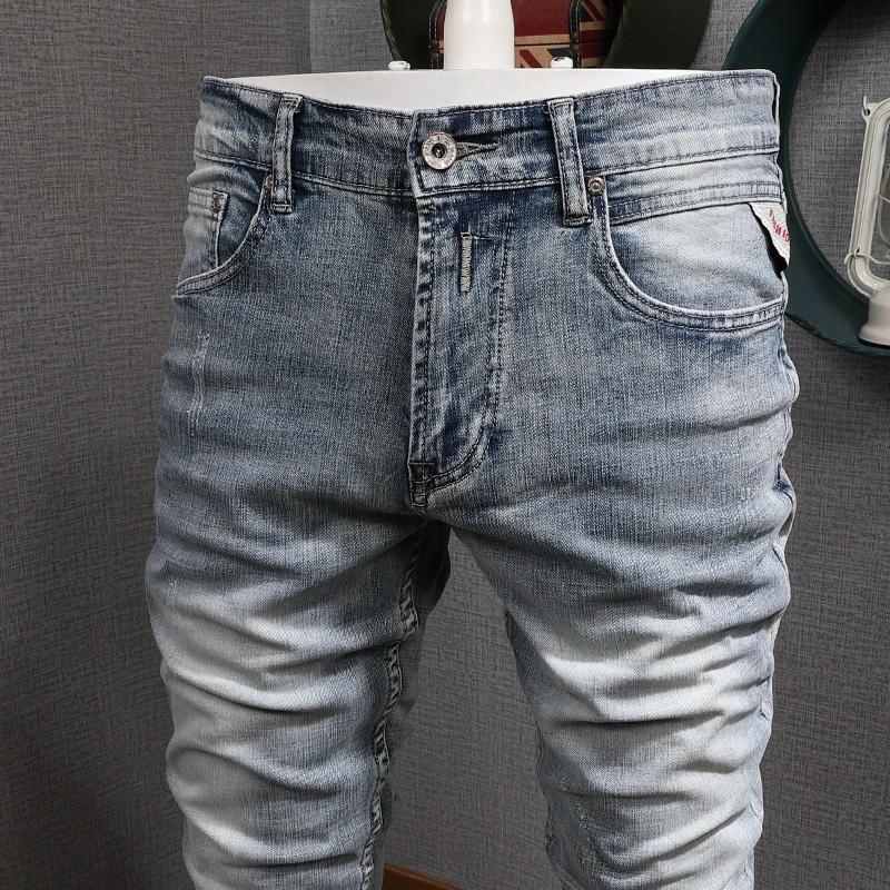 Italian Style Fashion Men Jeans Light 
