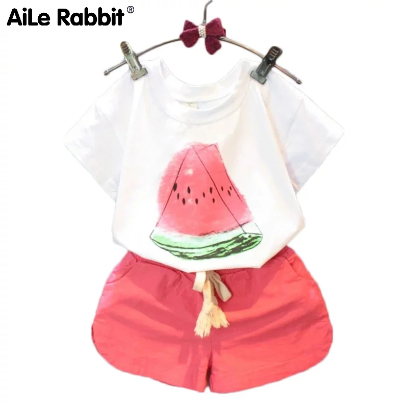 Комплекты одежды для девочек AiLe Rabbit новые летние повседневные штаны с коротким