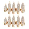 10 Pcs/Set Gothic Punk 3 Sizes Crystal Full Finger Rings Paved Paw Bend Fingertip Fingernail Claw Girls Women Men ► Photo 3/6