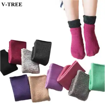 

Winter Children Socks Candy Color Socks For Girls Warm Baby Knee High Socks Teenager Seamless Socks Kids Christmas Socks
