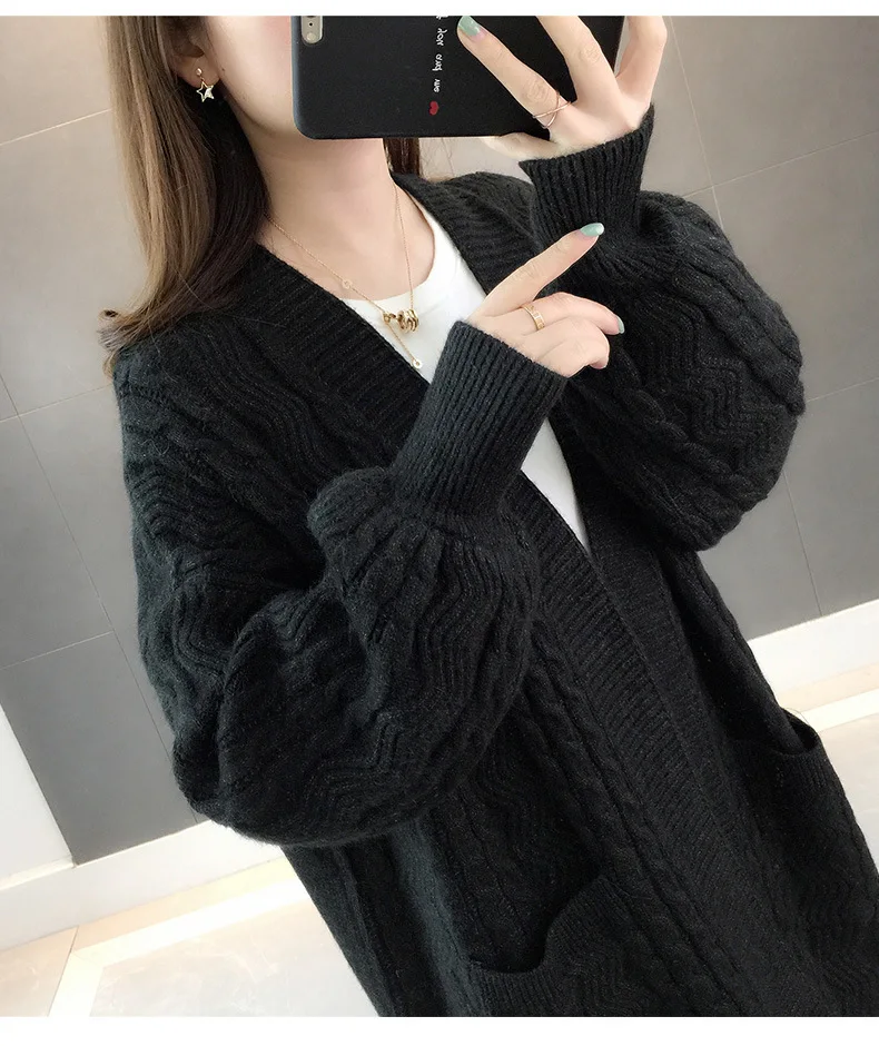 Spring And Autumn Women's Knit Cardigan Solid Color Wild Spring New Shirt Korean Version Of The Loose Sweater Women Coat