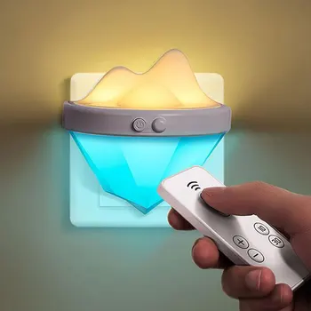 

220V Melting Iceberg Night Lights Light Sensor Baby Room LED Night Light Remote Control Lamp
