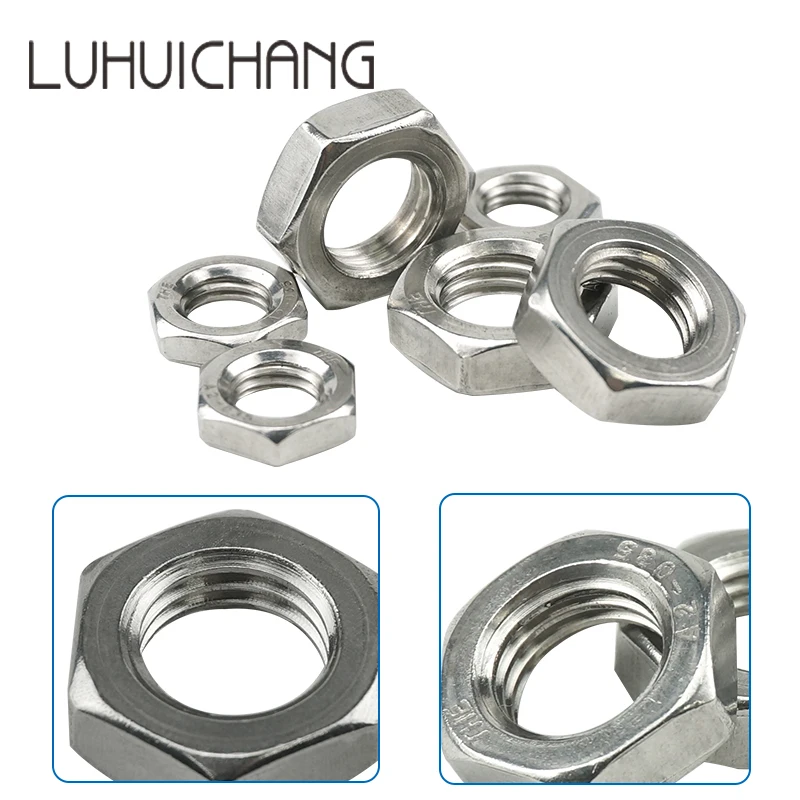 Luhuichang M8 M10 M12 M14 M16 M18 M20 плоская Шестигранная тонкая гайка из нержавеющей стали|Гайки| |