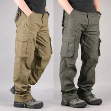 Весенне-осенние мужские брюки большого размера с несколькими карманами, мужские брюки для спорта на открытом воздухе, скалолазания, кемпинга, пеших прогулок, свободные прямые брюки-карго