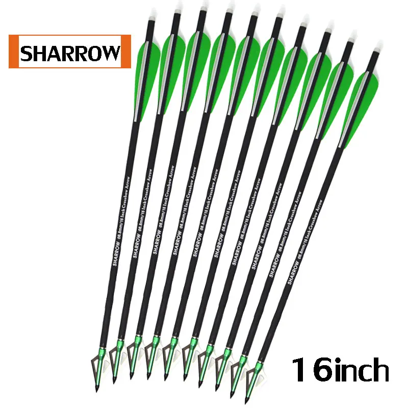 6pcs 16 inch/40.64cm Bladehead Crossbow Arrows Mix Carbon Steel fixed