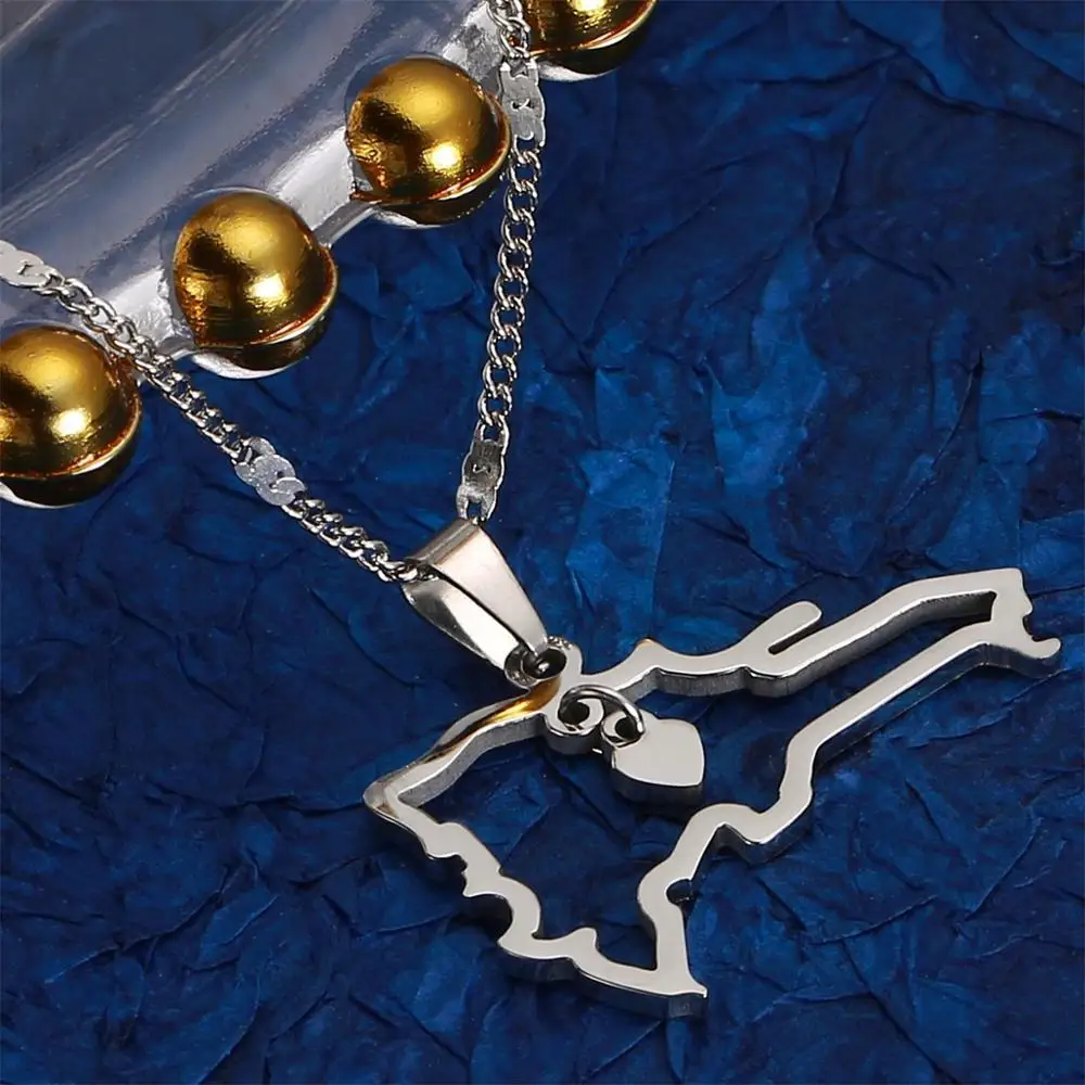 Висячий кулон-ожерелье, карта Республики, для женщин, ювелирные изделия, золото, серебро