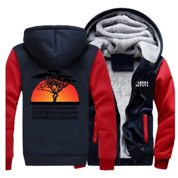 

Cartoon HAKUNA MATATA New Winter 2019 Men Sweatshirt Raglan The Lion King Streetwear Simba Funny Anime Coat Thick Warm Clothing