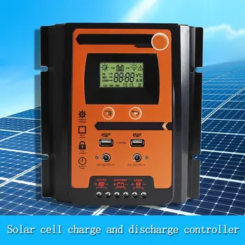 

30A 50A 70A MPPT PWM Solar Charge Controller 12V 24V Dual USB Solar Regulator With Big LCD IP32 PV Battery Controller Load Timer