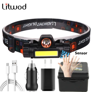 SALE PRICE ❤️ Sensor XP-G Q5 Headlamp Head Lamp Headlight Waterproof 2500lm Cob Led Built in Usb Rechargeable 18650 Battery Working Light 5w - discount item 45% OFF Lights & Lighting