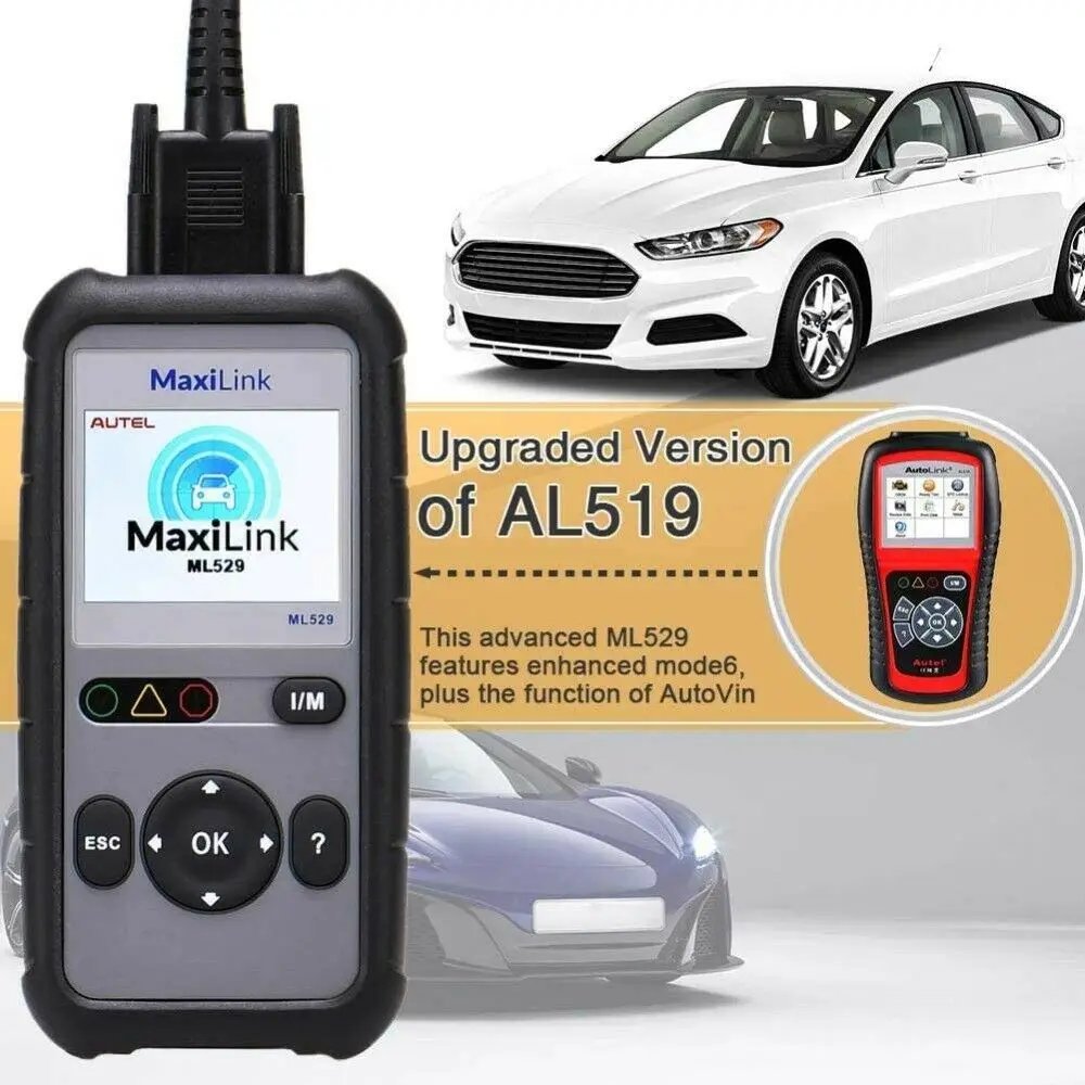 AUTEL MaxiLink ML529 сканер Авто OBDII режим 6 OBD2 автомобильный диагностический инструмент