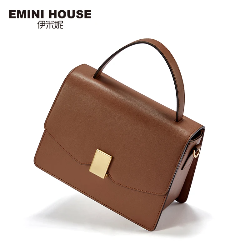 Goedkoop EMINI HUIS Hangslot Handtas Luxe Handtassen Vrouwen Tassen Designer Split Lederen Crossbody Tassen Voor Vrouwen Schoudertas