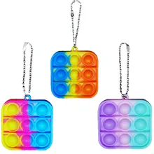 Pop It – jouets sensoriels pour adultes et enfants, pour soulager l'autisme, Mini porte clés carré, livraison gratuite