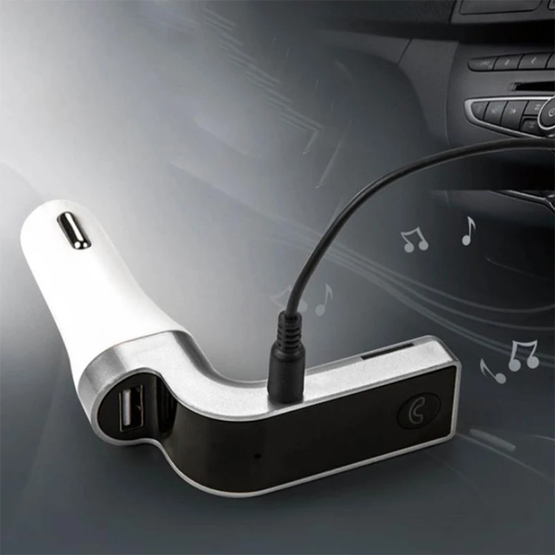 4-в-1 Hands Free Беспроводной FM передатчик G7 Bluetooth автомобиля AUX Bluetooth автомобильный набор, свободные руки, MP3 плеер SD USB ЖК-дисплей зарядных порта USB для автомобиля аксессуары