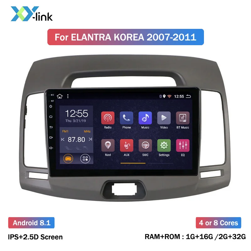 IPS 2.5D 9 pulgadas 8 Core Android 8,1 Radio, navegación GPS para coche para Hyundai Elantra Corea 2008-2010 reproductor de DVD del coche - 1