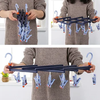 

Retractable Dryer Laundry Rack Underwear Socks Hanger Hook Roller Rack 29 Clips TB Sale