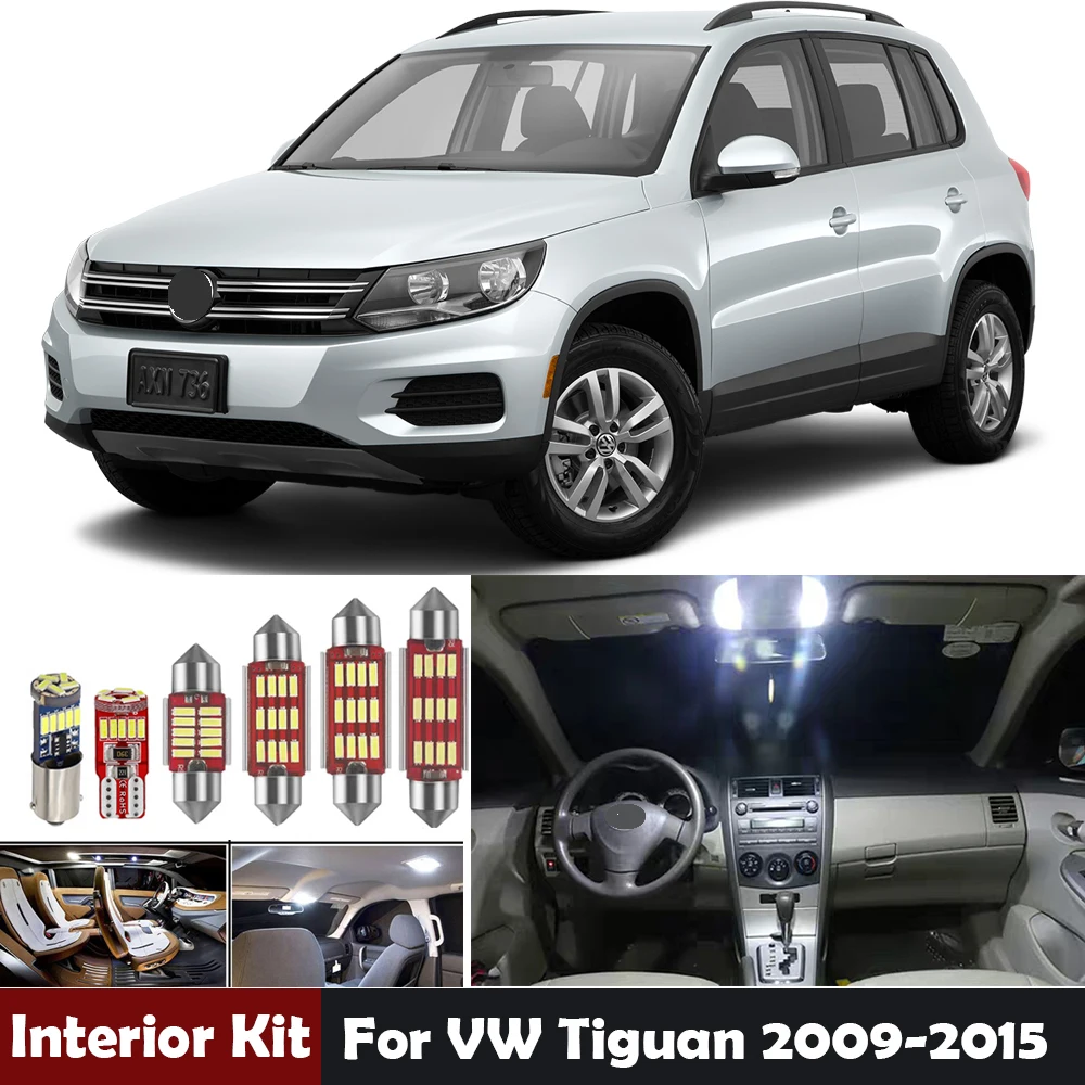 

12Pcs Led Bulbs Canbus Error For VW Volkswagen Tiguan 2009 2010 2011 2012 2013 2014 2015 Led Interior Light Kit Dome Map Lights