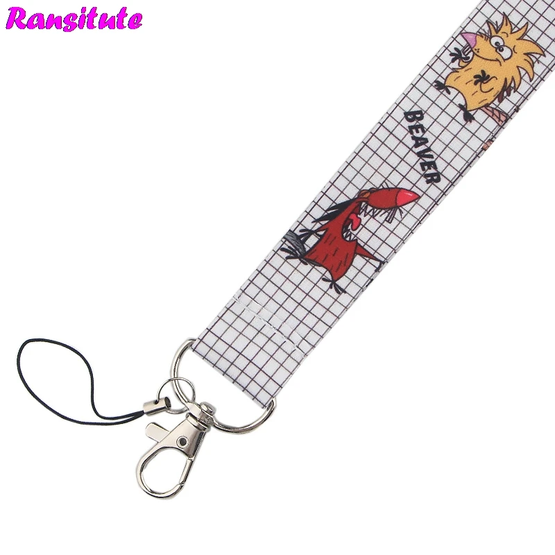 Ransitute Angry beaver ID card lanyard/брелок для мобильного телефона/DIY ID lanyard neckband аксессуары декоративные подарки R569