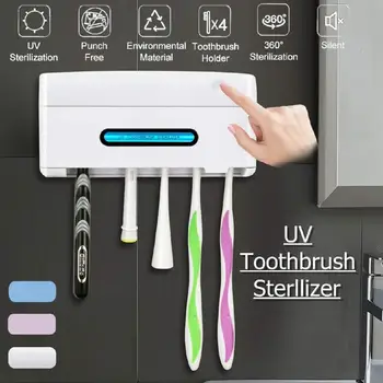

Induction Antibacterial UV Light Toothbrush Holder Antibacterial Sterilizer Home Toothbrush Holder Organizer Cleaner Dental Care