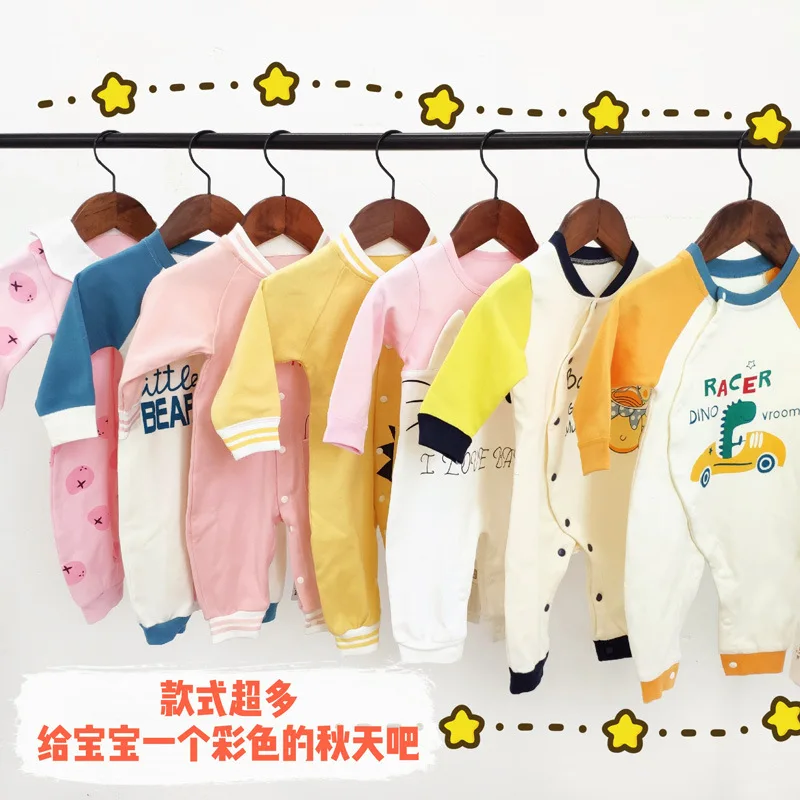 

New Style Baby Onesie Pure Cotton Spring And Autumn INS Online Celebrity Baby Newborn Men And Women CHILDREN'S Cartoon Romper Cr