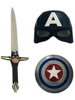 

Captain America Voice Flash Shield Sword for Captain America Costume Keep A Hero Safe As Kids Gift with LED Light Mask