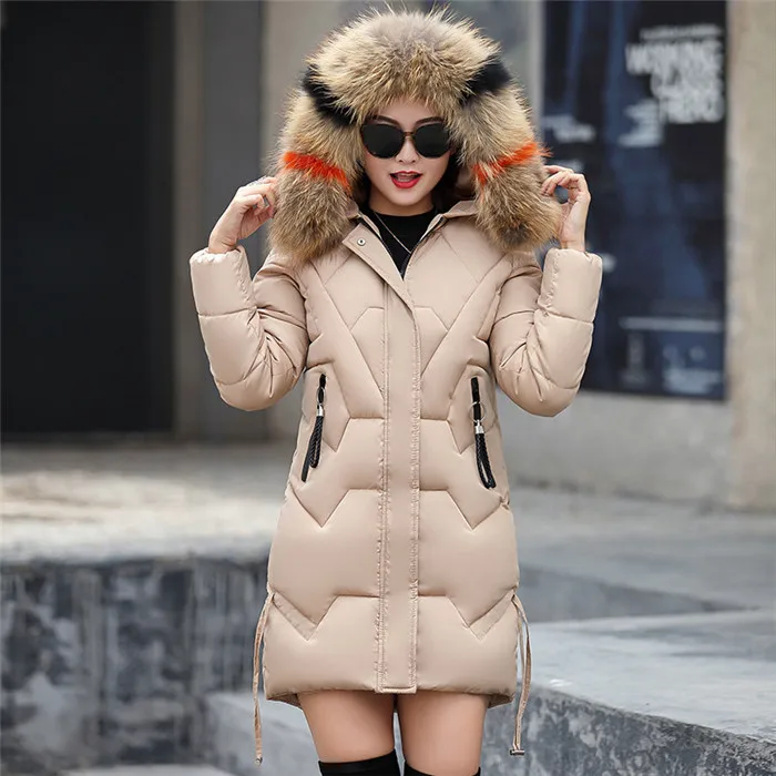 Womens Winter Jackets And Coats Parkas For Women Plus Size Wadded Jackets Warm Outwear Hooded Large Faux Fur Collar NW2349