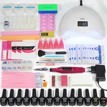 Nail set for nail electric pen for manicure acrylic set for nail 36W/48W/72 W LED lamp for nail gel 12 Varnish manicure kit set