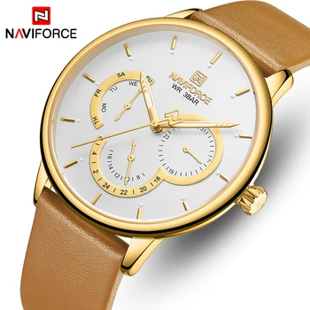 

NAVIFORCE Luxury Brand Quartz Men Watch Military Sports Waterproof Wristwatches Male Leather Calendar Clock Relogio Masculino