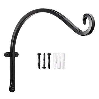 

Hot 1pcs European Style Metal Wall Hanging Flowerpot Bracket Iron Flower Stand Balcony Home Decoration Iron Plants Pots Hooks