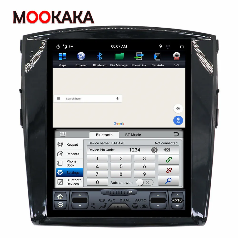 Tesla Multimedia Screen PX6 Android 9.0 Car Radio Player For MITSUBISHI PAJERO V97 V93 Shogun Montero Car GPS Navigation CARPLAY