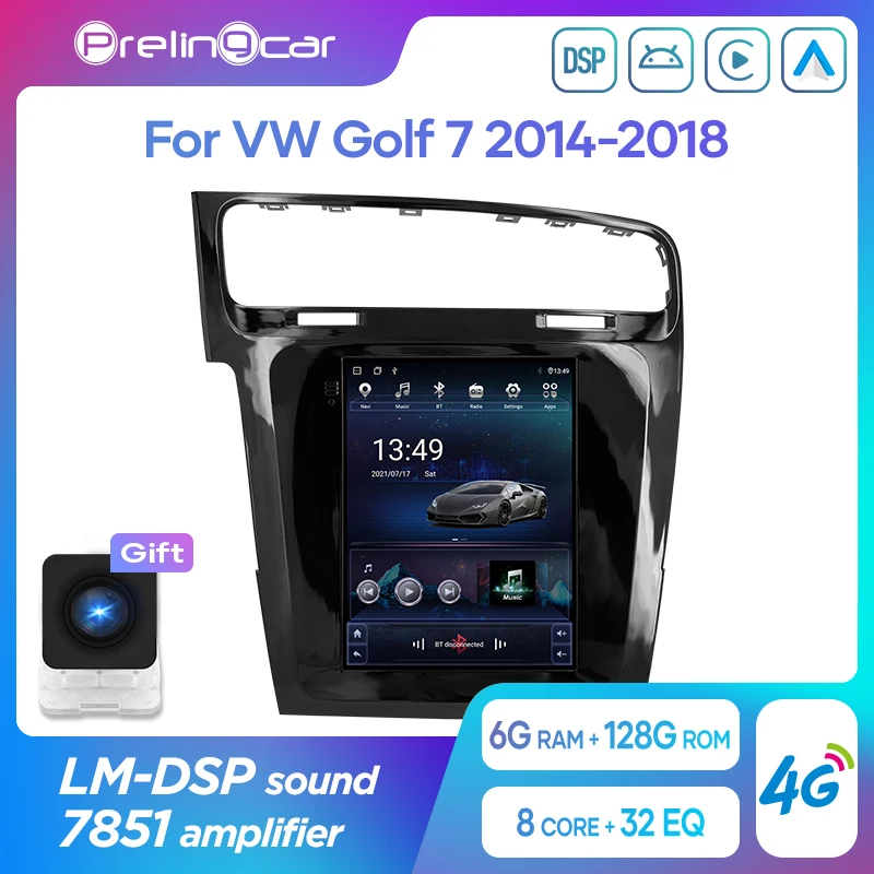 For Tesla Style Vertical Screen Android 10 Car Radio Multimedia Navigation GPS Volkswagen VW Golf 7 2014-2018 Video Player | Автомобили и