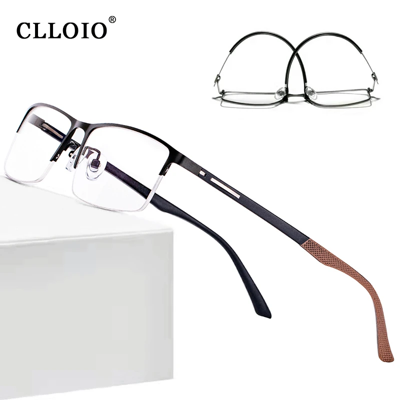 

CLLOIO TR90 Progressive Multifocal Reading Glasses Men Semi-rimless Anti Blue Light Glasses Women Ultralight Presbyopic Eyewear