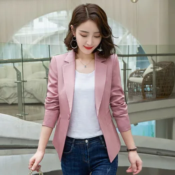 

Ladies single piece suit autumn new 2019 casual wild temperament suit Slim thin section short coat large size women's clothing