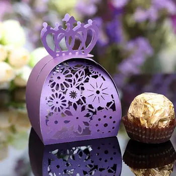 

Hollow Paper Ribbon Gift Box Candy Boxes Creative Festival Packaging Wedding Portable Food Container Christmas Birthday Craft