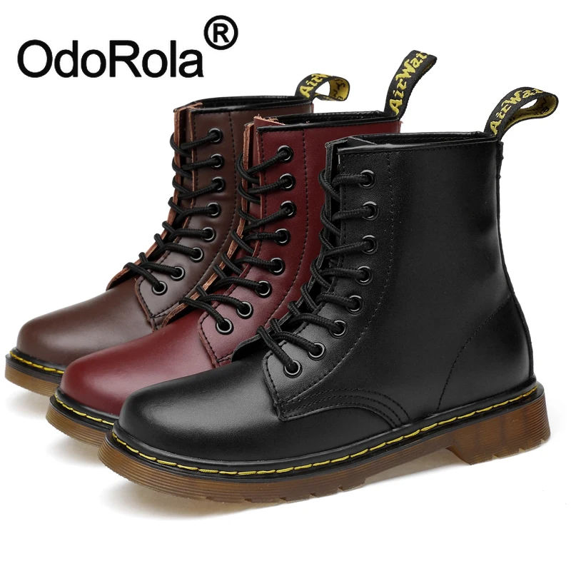 Ankle Boots Genuine Leather Autumn Winter Men's Women's Martin Boots Fashion Motorcycle Boots Outdoor Working Snow Boots