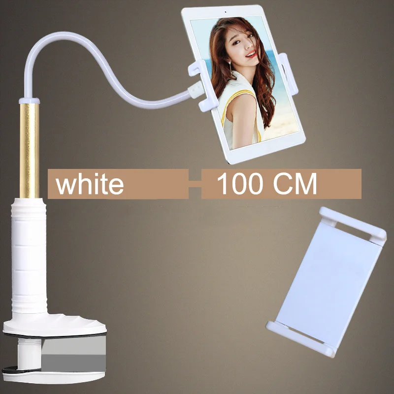 white 100cm Подставка для планшета, кухонный длинный держатель для планшета, подставка для samsung Ipad Air Mini, Xiaomi Kindle, 4,0-11 дюймов, для телефона и планшета - Цвет: white 100cm