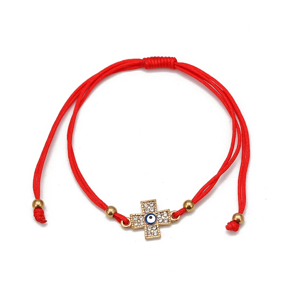 Lucky Eye Turkish Evil Eye Bracelets For Women Men Handmade Braided Rope Chain Red Bracelet Female EY1404 bracelet jewelry