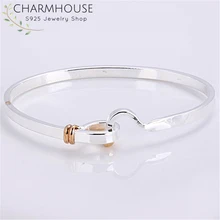 Charmhouse браслеты из чистого серебра для женщин крючок золотистого цвета Браслет-манжета и браслет женский браслет свадебные украшения