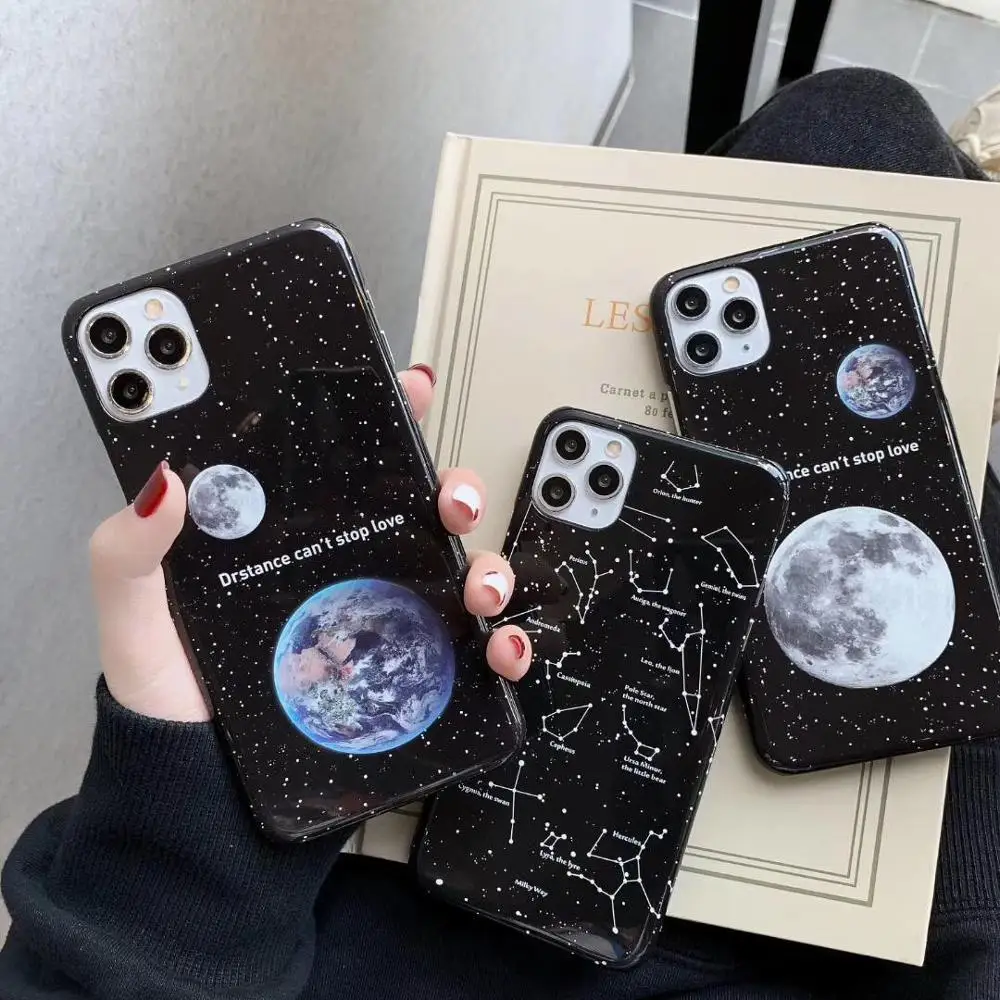 Модный чехол для телефона с изображением звездного неба iphone 7 8 6 6s Plus X XS Max жесткий