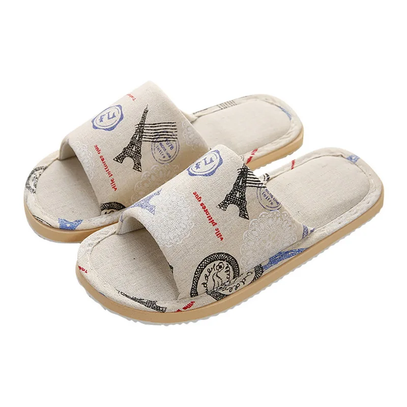 

MoneRffi Unisex Slippers Broken Flower Home Slippers 2019 New Fashion Female and Male Cotton Floor Slippers Casual Non-slip Shoe