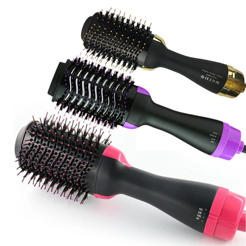 

Multi-Hop Function Hot Air Comb Hair Dryer , Salon Hot Air Paddle Styling Brush Negative Ion Generator Hair Straightener Curler
